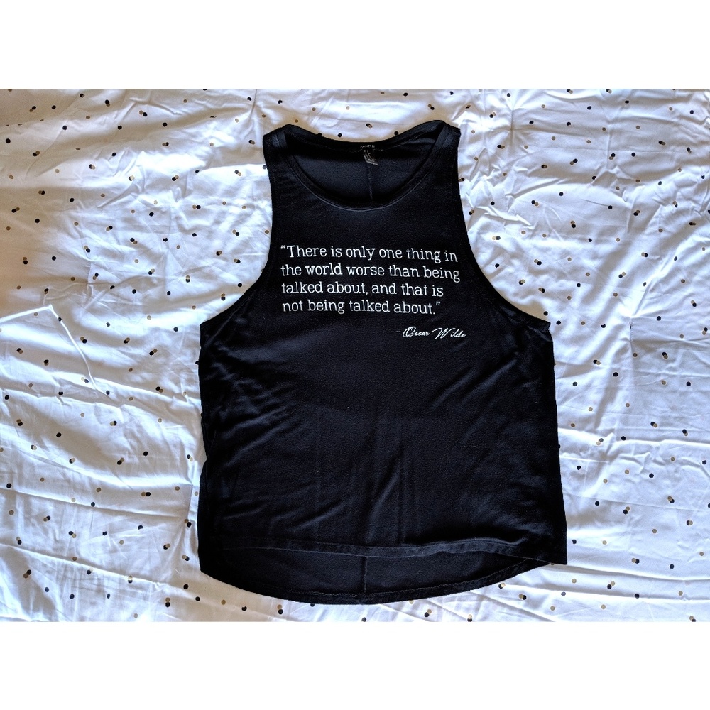 Black, Oscar Wilde Quote Tank Top - Women